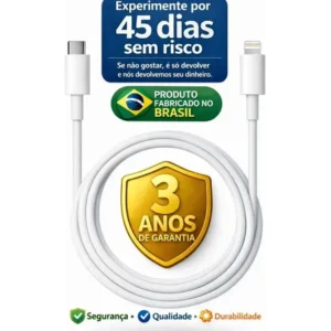 Cabo Carregador Turbo Tipo C Para iPhone 8 X Xr 11 12 13 14 Pro Max Cor Branco Dtimp