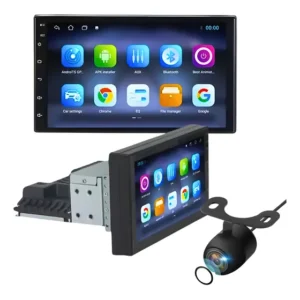 Multimidia Android 1 Din Carplay Wifi 7 Pol Qled C/camera. Preto