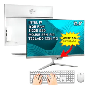 All In One Intel Core I7 16gb Ssd 512gb 21,5 Strong Tech Prata 127/220v