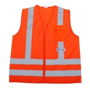 Colete Refletivo 1 Bolso Laranja Modelo Rfx Vicsa
