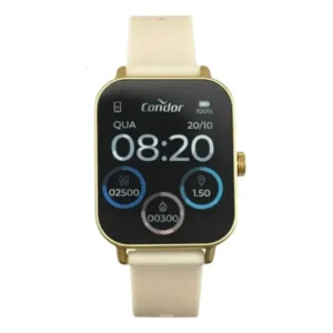 Relógio Condor Smartwatch Dourado Exercicio Bege Dourado Dourada Liso Creme
