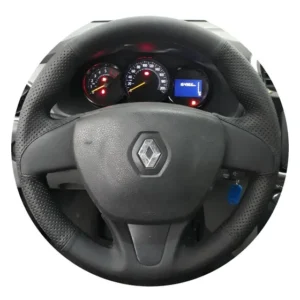Capa De Volante Costurada Sandero Logan 2015 Em Diante Preto