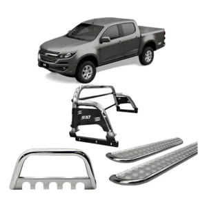Kit Quebra Mato Estribo Santo Antônio S10 12/20 Cromado
