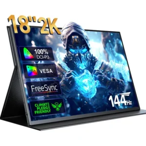 Monitor Gamer Portátil Uperfect 18 2.5k 144hz Qled Pc Tela Preto 127/220v