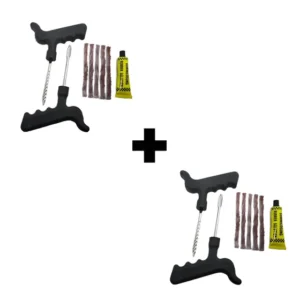 2 Kit Reparos Para Pneus Remendos Automotivos Motos 8 Peças