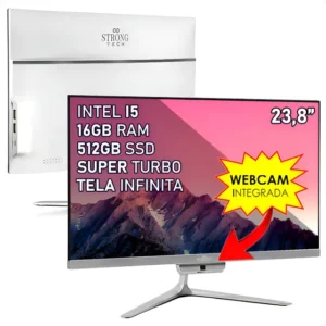 Computador All In One I5 16gb Ssd 512gb 23,8 Strong Tech Cor Prateado