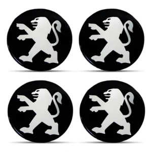 4 Emblema Calota Peugeot Adesivo Resinado 48mm