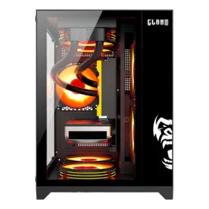 Gabinete Gamer Clanm Grodd Night Vidro Temperado Rgb Preto