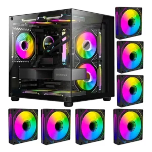 Gabinete Gamer Aquário Gb1796 Gb1797 Em Vidro Rgb M-atx Gb1796 7 Fan