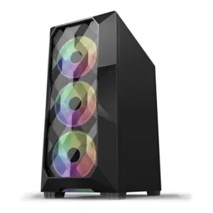 Gabinete Gamer Hayom Gb1710 Preto Mid Tower RGB 3 Coolers ATX M-ATX ITX