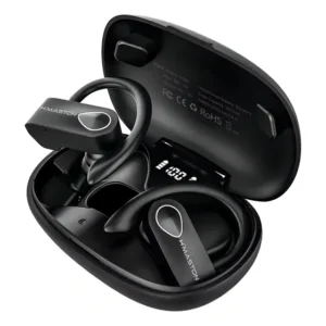 Fone de Ouvido H'maston RS51 Bluetooth 5.3 TWS Com Estojo Preto