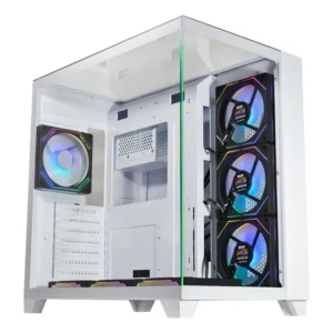 Gabinete Gamer Aquário K-mex Cg-w4j1 Tiger Shark Atx S/ Fans Cor Branco