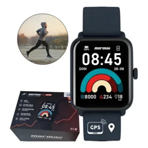 Relógio Smartwatch Mormaii Life Ultra Gps Integrado Grafite Lisa Esportiva Azul
