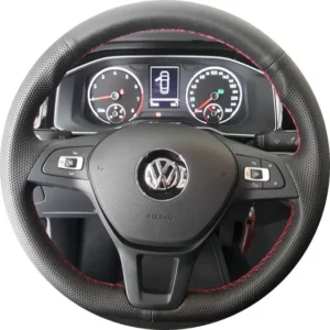 Capa De Volante Costurada T-cross Linha Vermelha