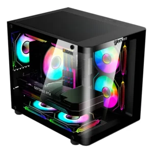 Gabinete Gamer Clanm Rodan Vidro Curvo P/ 7 Fans Preto