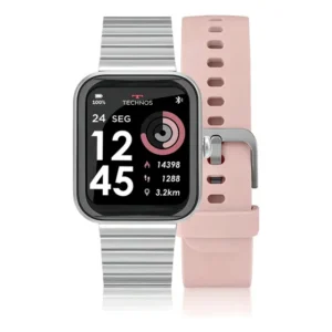 Smartwatch Technos Troca-pulseira Tmaxak/7k Rosa E Prata Cor do bisel Prateado