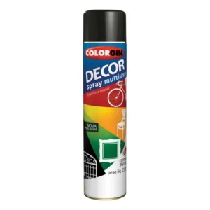 Tinta Spray Colorgin Decor Multiuso Varias Cores Cor Preto Brilhante