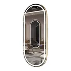 Espelho Oval De Chão Lopazzi Corpo Inteiro Grande Moderno Com Luz 3000k E 6500k Do 170cm X 70cm Com 3cm De Diâmetro Energia Elétrica Quadro Dourado - Imagem 10