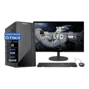 Computador Completo Fácil Intel I3 4gb Ssd 120gb Monitor 15 4 Gb