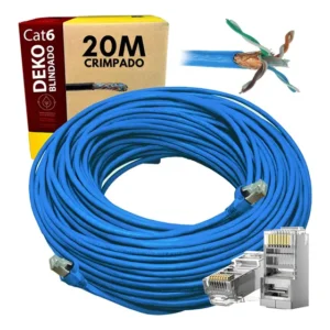 Cabo De Rede Cat6 Blindado Stp Para Uso Externo 20 Metros