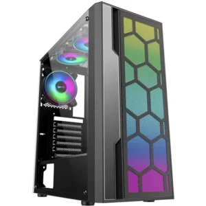 Gabinete Gamer K-Mex CG-02TT Preto RGB Aura Sem Fans 41.3cm