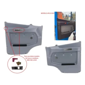 Kit Forro De Porta Do Mb 709/912/1214/1618/1941 Cinza Le/ld