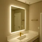 Espelho Decorativo Retangular Led Frio De Parede Para Sala Quarto E Banheiro Demoglass Led Frio - A 60 X L 40 - Imagem 10