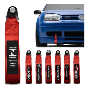 Fita De Reboque Tuning Para Astra Monza Focus Tow Strap Hook Cor Vermelho Com Bordado Legalizado