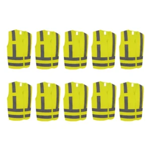5 Colete Refletivo Plastcor Laranja Amarelo Com Zíper