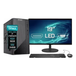 Computador Completo Fácil Intel I7 4ª Geração 16gb Ssd 240gb