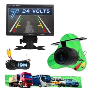Monitor Lcd Tela 7 Tela Veicular Câmera Ré 24v Linha Pesada