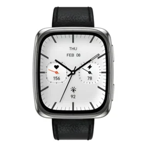 Smartwatch Amazfit Active 2 Premium Gps Vidro Safira Square Preto Couro Preto Preto