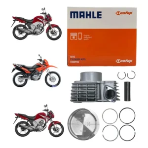 Kit Motor Cilindro Camisa Pistão Aneis Titan Fan E Bros 150