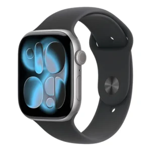 Apple Watch Series 11 GPS - Caixa cinza-espacial de alumínio – 46 mm - Pulseira esportiva preta – M/G