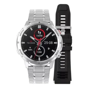 Smartwatch Technos Connect Pro TSPORTSCAA6K Prata e Preto AMOLED