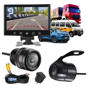 Tela Monitor Automotiva 9.0 Polegadas Câmera Frontal E Ré Preto