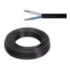 Fio Cabo Pp De Extensão 15m Bitola 2x0,75mm 2 Vias C/ 0 75mm Cobertura Preto