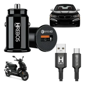 Carregador Automotivo Turbo Fast Charging Cabo Removível Top