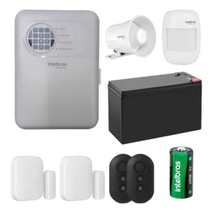 Kit Alarme Anm 24 Net Sensor E Acessórios Intelbras+ Bateria Branco