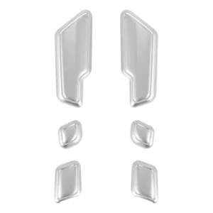 6 Peças De Botões Cromados De Ajuste De Porta De Carro Para