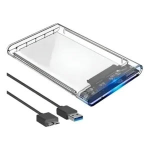 Case Para Hd Externo Transparente Notebook Sata 2.5 Usb 3.0 Prata
