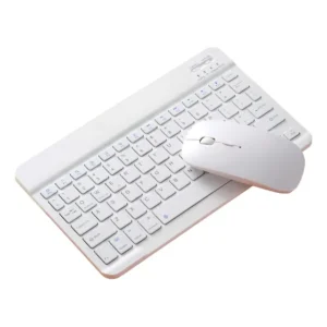 Mouse Sem Fio + Teclado Para Tablet Samsung S9 Fe 10.9 X510 Cor Branco