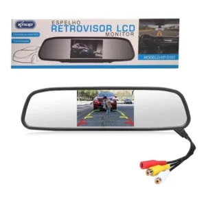 Retrovisor Lcd Visor Espelho Com Tela Knup Para Câmera De Ré