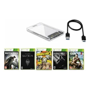 Hd Externo Case 3.0 + Jogos Para Xbox 360 Prateado