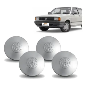 Jogo 4 Calotas Miolo Vw Gol Cl Quadrado Roda Aro 13 Prata