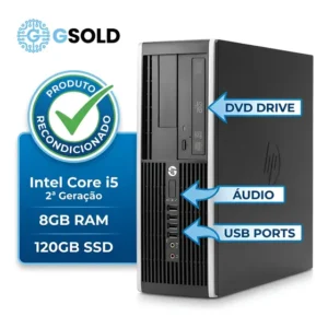 Cpu Desktop Hp Compaq 6200 Pro Sff Core I5 8gb Ssd 120gb 8 G 8 Gb (Recondicionado)
