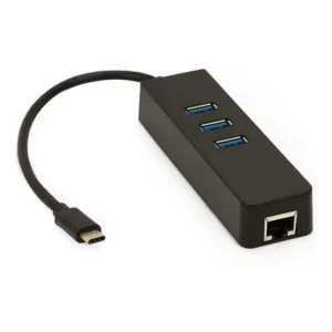 Hub Adaptador Usb-c Com 3 Portas Usb, Rede - Preto