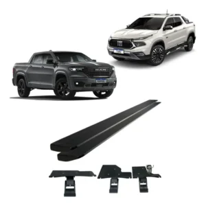 Estribo Elétrico Retrátil Fiat Toro 2016 A 2026 C/ Kit Preto