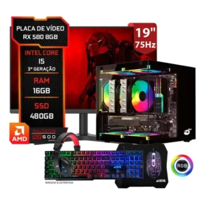 Pc Gamer Completo Rx 580 8gb, Intel I5, 16gb Ram, Ssd 480gb 480 Gb 16 Gb Radeon Rx 580 8gb