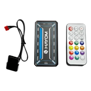 Controladora ARGB 6 Pinos Hayom FC13 Com LED RGB Para PC Preto
